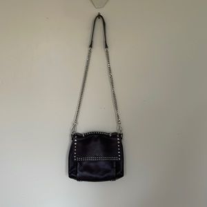 Zara leather studded crossbody bag -Wine color